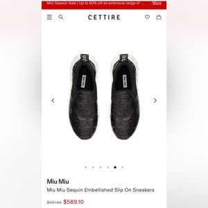 Miu Miu Sequin Slip On Sneakers Size 8 (39)